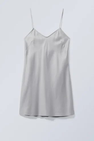 Yui Mini Slip Dress – Light Dusty Grey