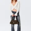 Yulia B Frilled Knitted V-Neck Cardigan – White Yulia B Frilled Knitted V-Neck Cardigan – White