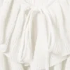 Yulia B Frilled Knitted V-Neck Cardigan – White Yulia B Frilled Knitted V-Neck Cardigan – White