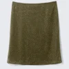 Yulia B Mesh Rhinestone Midi Skirt – Khaki Green – Rhinestones Yulia B Mesh Rhinestone Midi Skirt – Khaki Green – Rhinestones