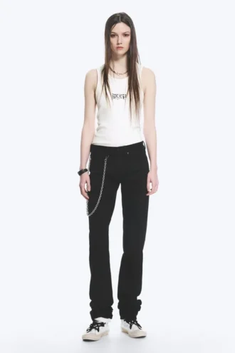 Yungblud Low Rise Slim Straight Leg Jeans – Black