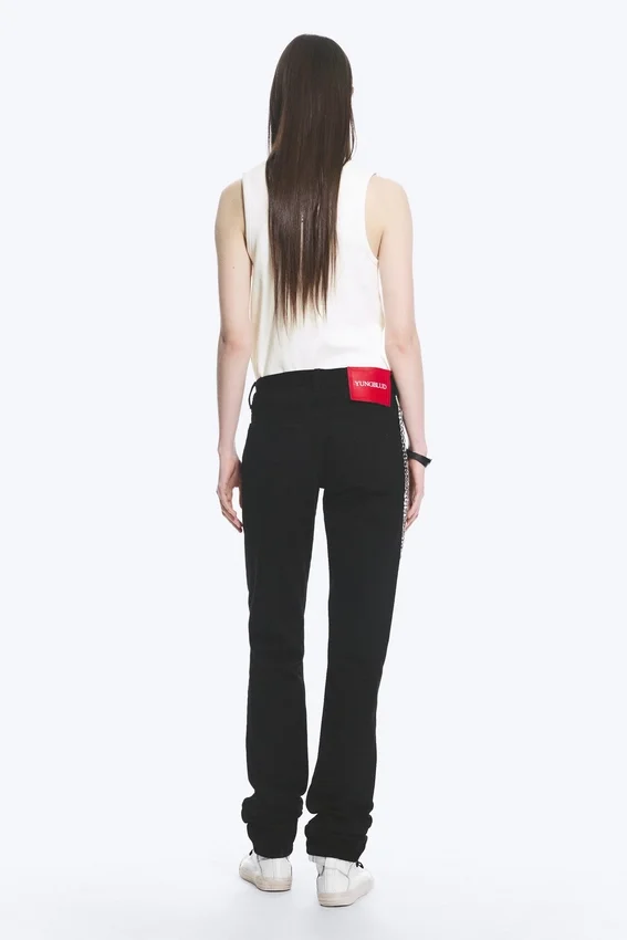 Yungblud Low Rise Slim Straight Leg Jeans – Black Yungblud Low Rise Slim Straight Leg Jeans – Black