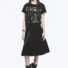 Yungblud Mid Rise Denim Kilt – Black Yungblud Mid Rise Denim Kilt – Black