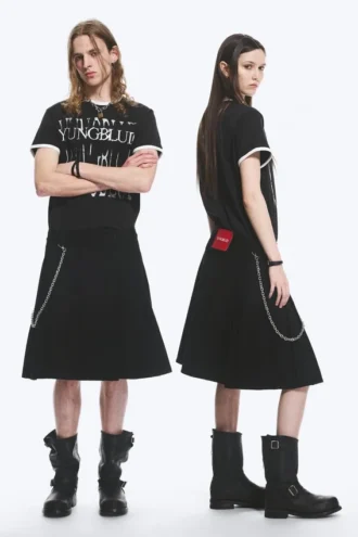 Yungblud Mid Rise Denim Kilt – Black