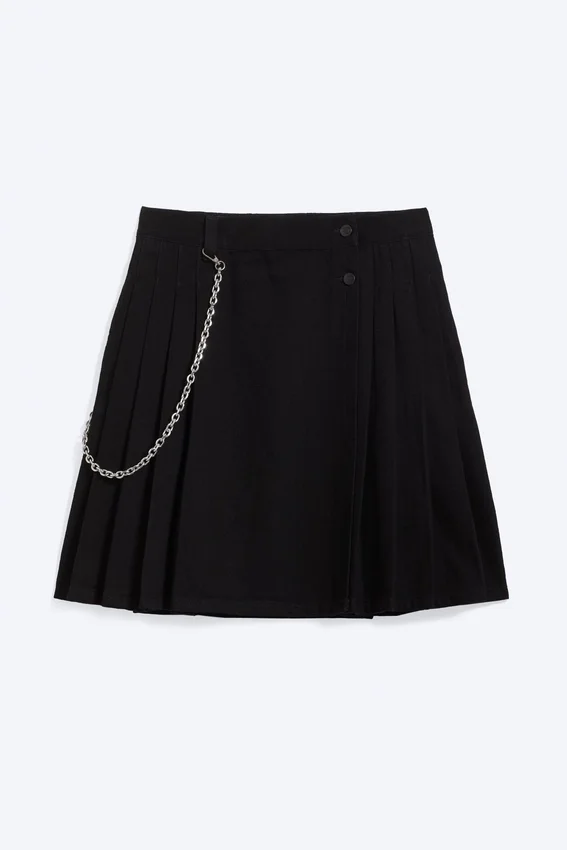 Yungblud Mid Rise Denim Kilt – Black Yungblud Mid Rise Denim Kilt – Black