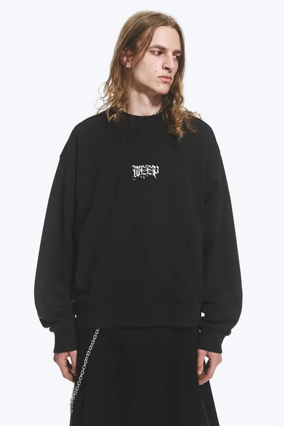Yungblud Printed Oversized Sweatshirt – Off-Black Yungblud Printed Oversized Sweatshirt – Off-Black