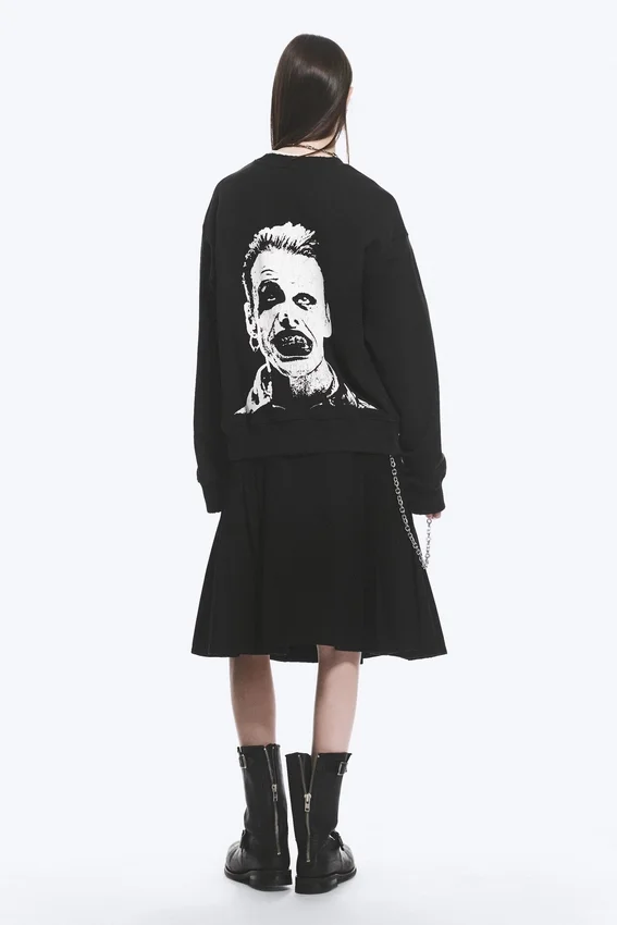 Yungblud Printed Oversized Sweatshirt – Off-Black Yungblud Printed Oversized Sweatshirt – Off-Black