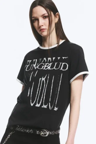 Yungblud Printed Ringer Tee – Off-Black