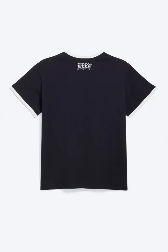 Yungblud Printed Ringer Tee – Off-Black Yungblud Printed Ringer Tee – Off-Black