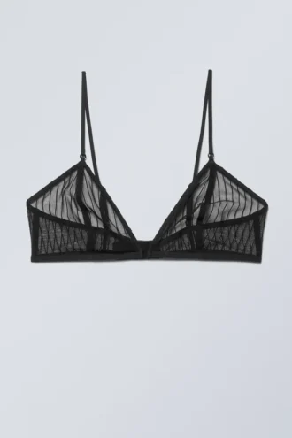 Zelda Lace Bralette – Black Stripe