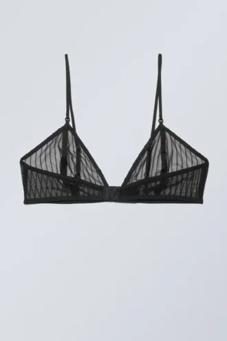 Zelda Lace Bralette – Black Stripe