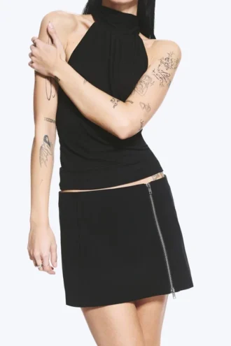 Zip Mini Skirt – Black