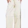 Zip-Off Nylon Track Trousers – Beige – Black Stripe Zip-Off Nylon Track Trousers – Beige – Black Stripe
