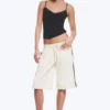 Zip-Off Nylon Track Trousers – Beige – Black Stripe Zip-Off Nylon Track Trousers – Beige – Black Stripe