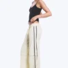 Zip-Off Nylon Track Trousers – Beige – Black Stripe Zip-Off Nylon Track Trousers – Beige – Black Stripe