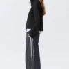 Zip-Off Nylon Track Trousers – Black – Beige Stripe Zip-Off Nylon Track Trousers – Black – Beige Stripe