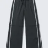 Zip-Off Nylon Track Trousers – Black – Beige Stripe Zip-Off Nylon Track Trousers – Black – Beige Stripe