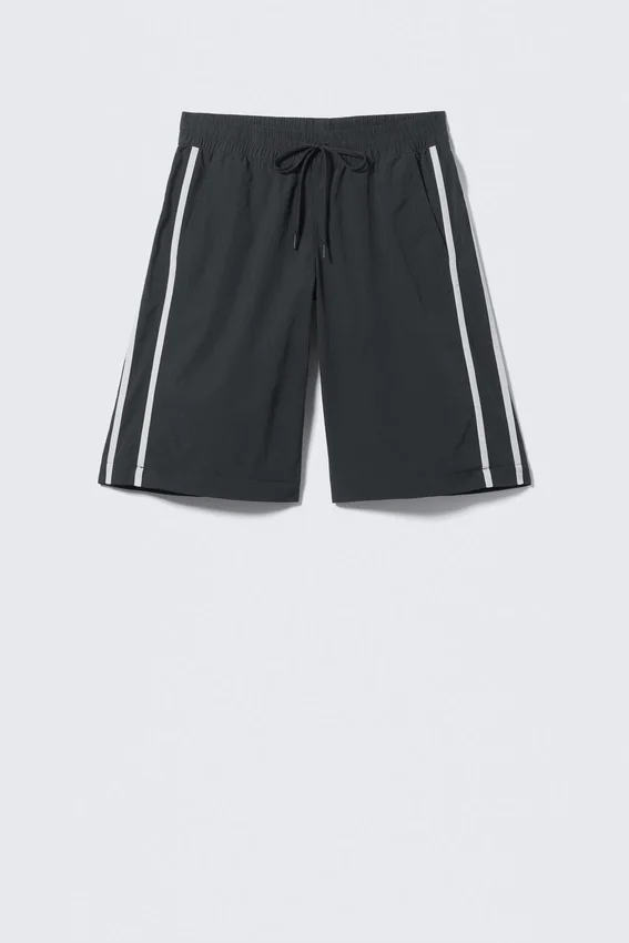 Zip-Off Nylon Track Trousers – Black – Beige Stripe Zip-Off Nylon Track Trousers – Black – Beige Stripe