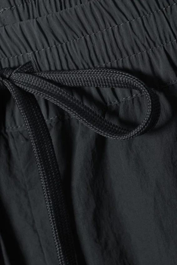 Zip-Off Nylon Track Trousers – Black – Beige Stripe Zip-Off Nylon Track Trousers – Black – Beige Stripe
