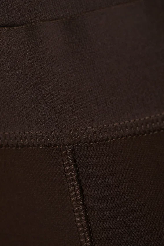 Zipped Stretchy Trousers – Dark Brown Zipped Stretchy Trousers – Dark Brown
